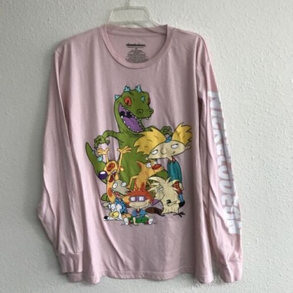 Nickelodeon Characters Rugrats Light Pink Women Long Sleeve T-Shirt XL￼ Graphic - Picture 1 of 7